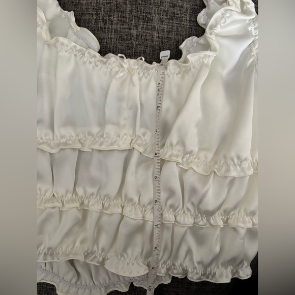 Zara Cream Ruffled Top - Picture 6 of 8